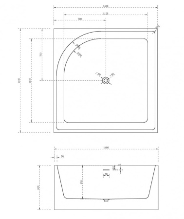 Акриловая ванна Abber 140x140 AB9337