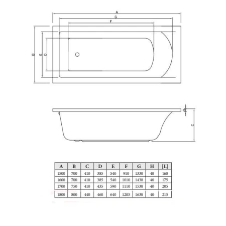 Акриловая ванна 170x75 см C-Bath Selena CBQ007003