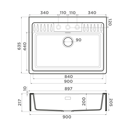 Кухонная мойка Omoikiri Kinokawa 90 4993854 leningrad grey