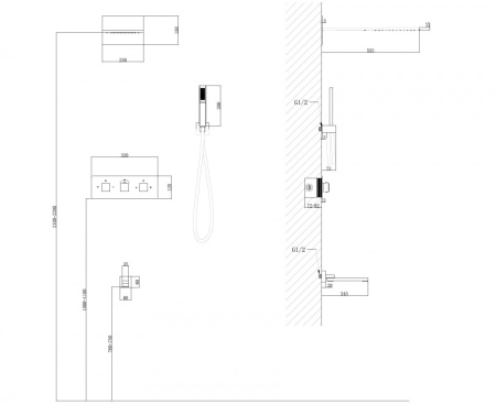 Душевой комплект Abber Daheim AF8253B черный матовый
