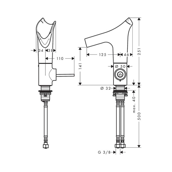 Смеситель для раковины Axor Starck V 12112000