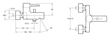 Смеситель для ванны Jacob Delafon CUFF E45532-CP