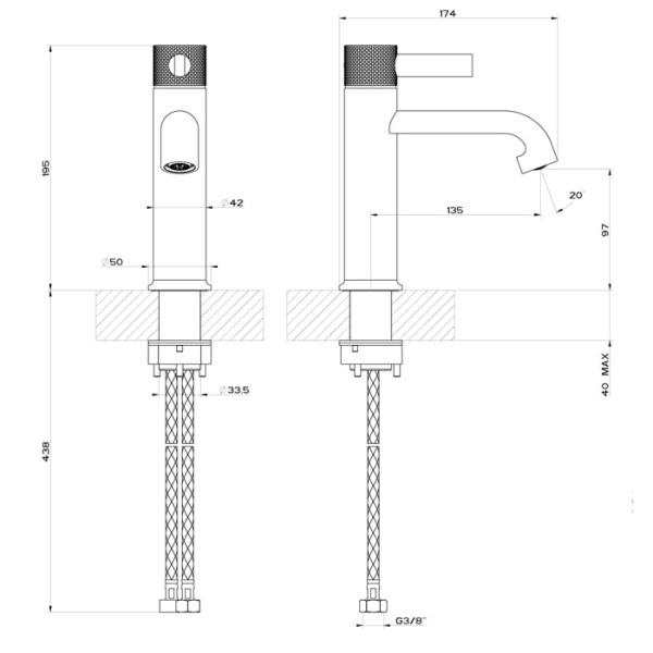 Смеситель для раковины Gessi Inciso 58002#149