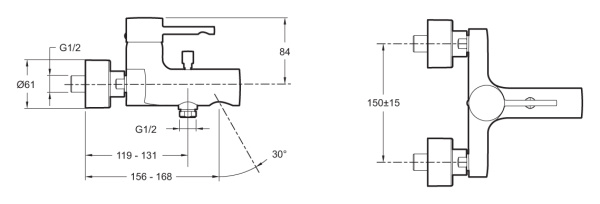 Смеситель для ванны Jacob Delafon CUFF E45532-CP