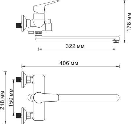 Смеситель для ванны WasserKRAFT Lippe 4502L