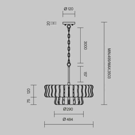 Подвесная люстра Maytoni Болдер MOD538PL-05MG