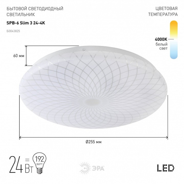 Накладной светильник Эра Slim SPB-6 Slim 3 24-4K