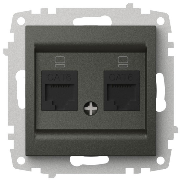 Розетка двойная Ethernet RJ-45 без рамки Elbi Eleсtriс Zena Vega 609-011100-248
