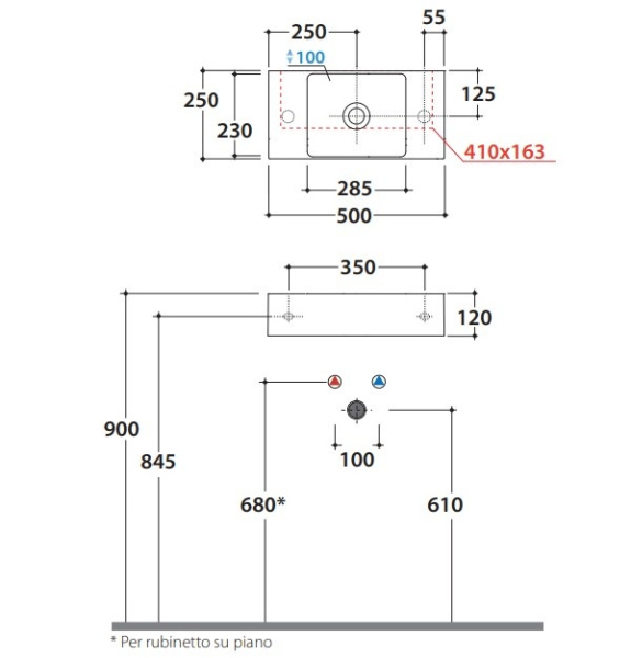 Раковина Globo T-Edge 50 B6R52BI
