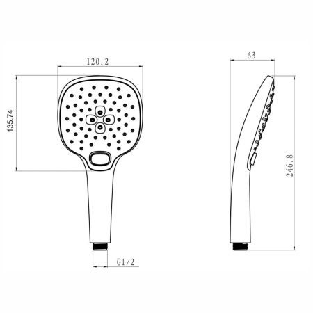 Душевая лейка Paini Pescara PSCR155F3D120