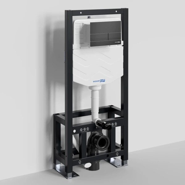 Инсталляция для унитаза WasserKRAFT Dill 61 61TLT.010.ME.MB04 с кнопкой смыва, черный матовый