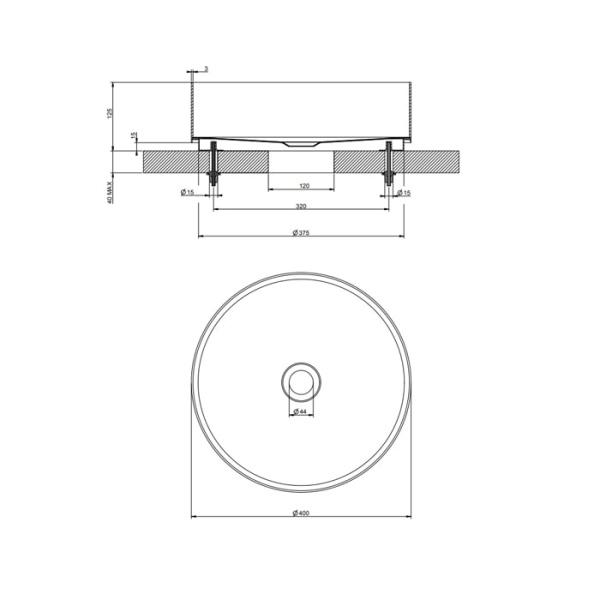 Раковина Gessi 316 40 см 54601#299 черный матовый