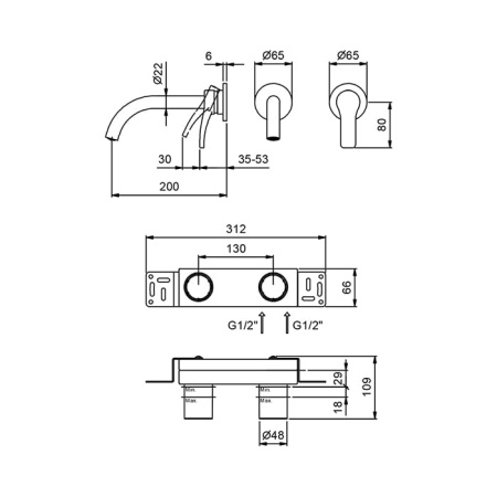 Смеситель для раковины Fantini AL/23 26 02 B813B