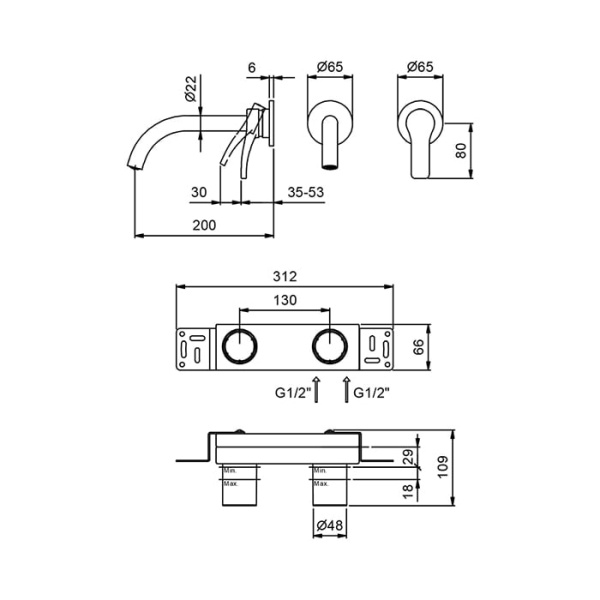 Смеситель для раковины Fantini AL/23 26 02 B813B
