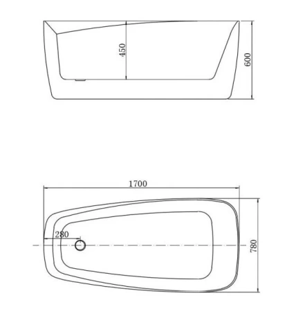 Акриловая ванна Aquanet Trend 170х78 260046 белый
