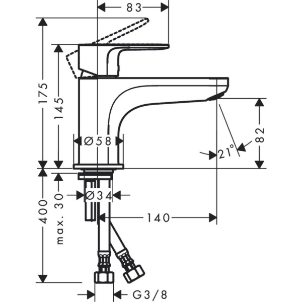 Смеситель для раковины hansgrohe Rebris E 72435000 хром