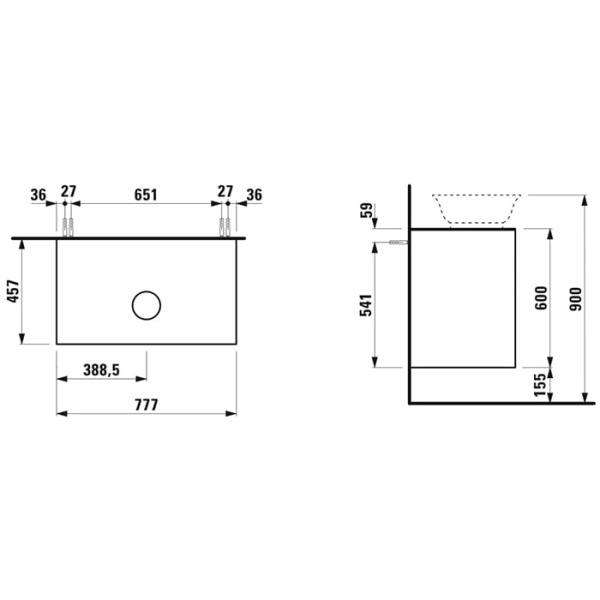 Раковина Laufen Classic 55 8.1285.2.000.112.1