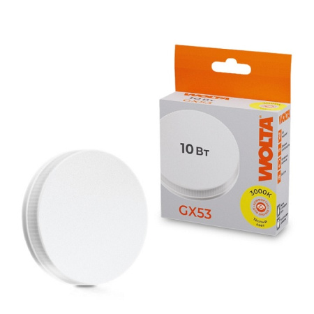Лампа светодиодная Wolta GX53 10Вт 3000K 25Y75R10GX53