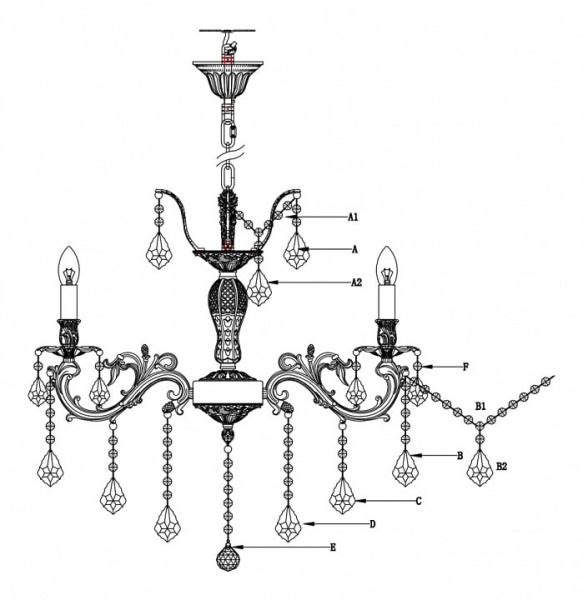 Подвесная люстра Lucia Tucci Barletta BARLETTA 122.8 coffe gold