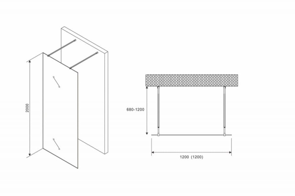 Душевая перегородка Abber Immer Offen AG68120B8