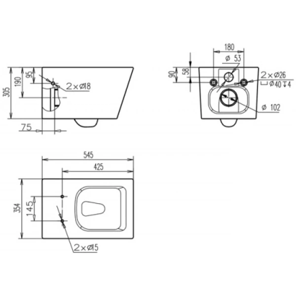 Унитаз подвесной Bravat Dresden C01002W-A-ENG с сиденьем микролифт, белый