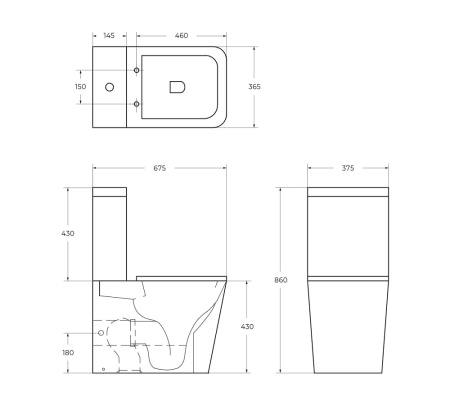 Чаша для унитаза-компакта BelBagno Ardente-R BB02093CPR