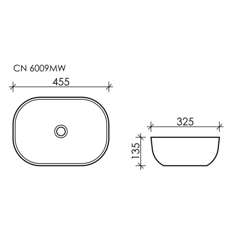 Раковина 45,5x32,5 см Ceramica Nova Element CN6009MC