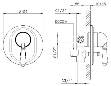 Смеситель для ванны/душа Nicolazzi El Capitan 3460BZ75