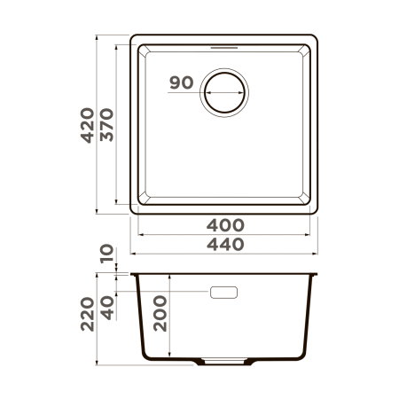Кухонная мойка Omoikiri Kata 44-U 4997502 экспрессо