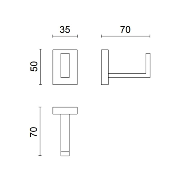 Крючок для ванной Oasis Square 0SQR00100500003OR золото