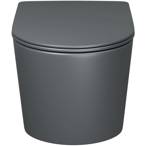 Унитаз подвесной Grossman GR-4499GMSQ безободковый, торнадо, с сиденьем микролифт, серый матовый