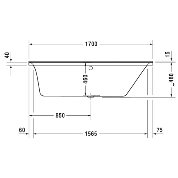 Акриловая ванна 170x70 см R Duravit P3 Comforts 700374000000000