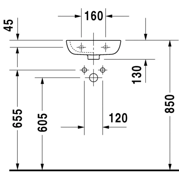 Раковина 36x27 см Duravit D-Code 07053600002