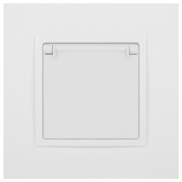 Розетка с заземлением и со шторкой, без рамки с крышкой Эра Эра Elegance 14-2103-01