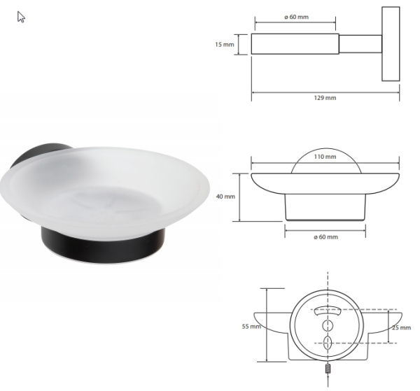 Мыльница Bemeta Dark 104108040