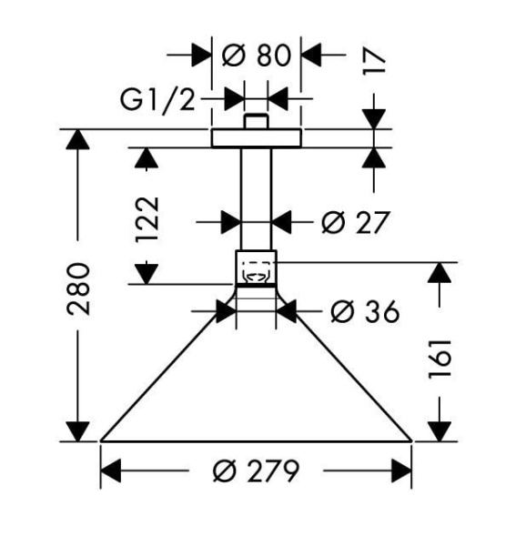 Верхний душ Axor Front 26022000