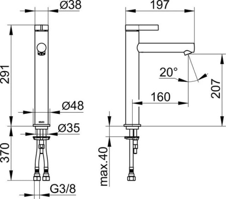 Смеситель для раковины Keuco IXMO Pure 59510371100 черный матовый