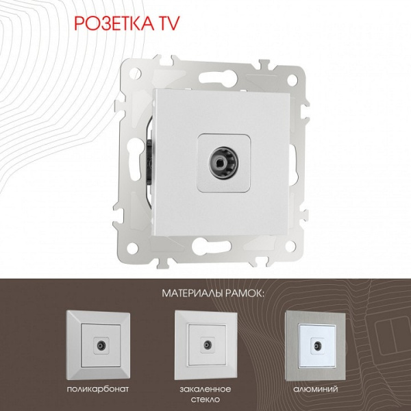 ТВ-розетка без рамки Arte Milano am-203 203.43-1.silver