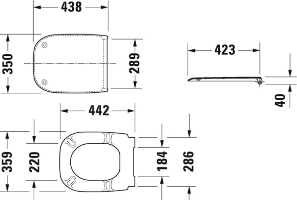 Крышка-сиденье Duravit D-Code 0067390000 с микролифтом петли хром