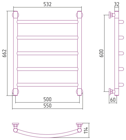 Полотенцесушитель водяной Сунержа Галант 60x50 00-0200-6050