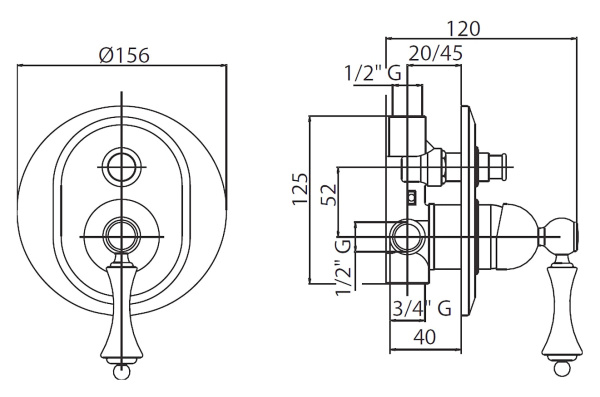 Смеситель для душа Cezares Margot MARGOT-VDIM-01-Bi