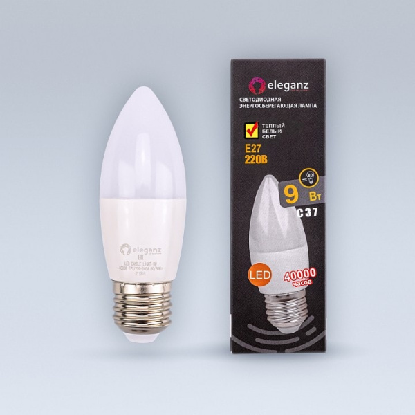 Лампа светодиодная Eleganz E27 9Вт 3000K 1396