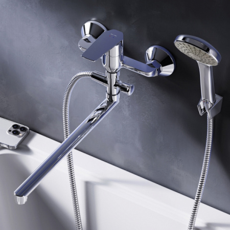 Смеситель для ванны AM.PM Gem F90A90100 с ручным душем