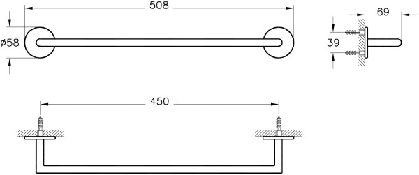 Полотенцедержатель Vitra Origin A4488636 черный