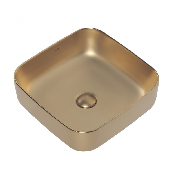 Раковина накладная Abber Rechteck 38 AC2211MMG золото матовое