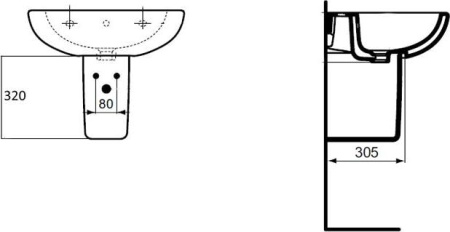 Полупьедестал для раковины Ideal Standard Tesi T033401