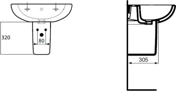 Полупьедестал для раковины Ideal Standard Tesi T033401