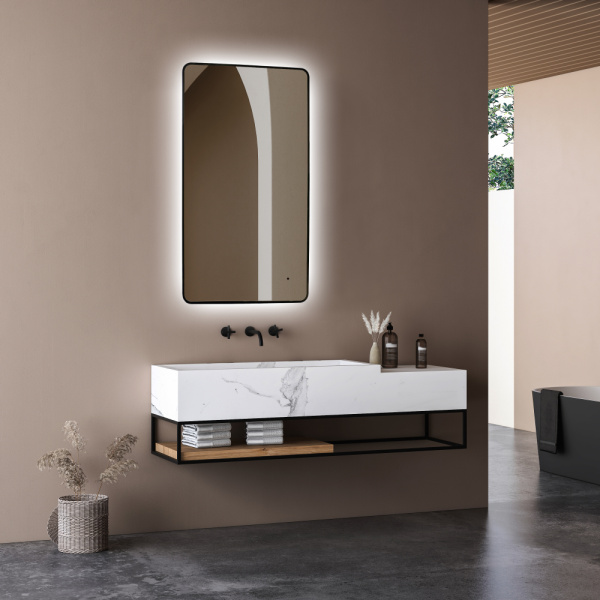 Зеркало с подсветкой Abber See AG6102SCB черный