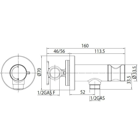 Гигиенический душ Bossini Nikita E37008B.021 золото