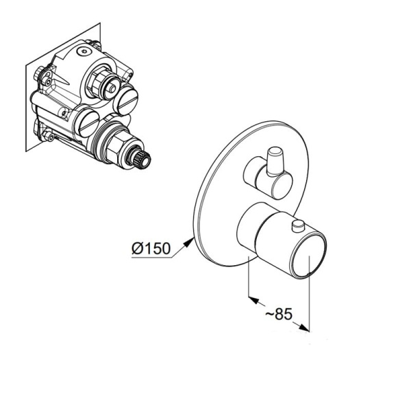 Термостатический смеситель для душа Kludi Zenta SL 388853945 черный матовый